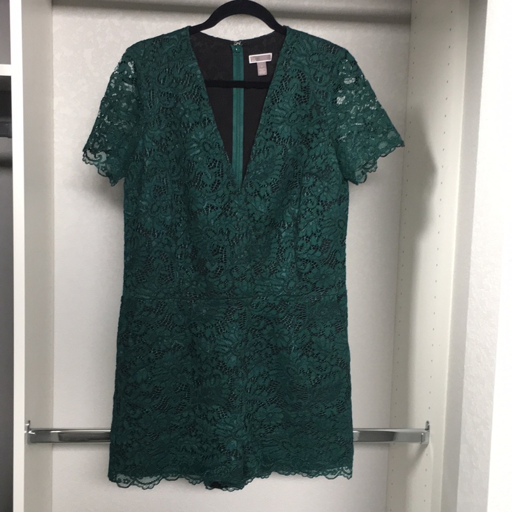 Teal Lace Romper from Nordstrom